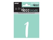 Pickup Déco Zoé - Étiquette autocollante 110 mm - Chiffre 1 - blanc