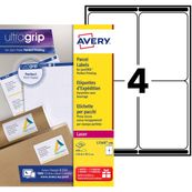 Avery - 400 Étiquettes adresse blanches - 99,1 x 139 mm - Impression laser - réf L7169-100