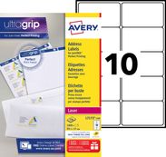 Avery - 1000 Étiquettes adresse blanches - 99,1 x 57 mm - Impression laser - réf L7173-100