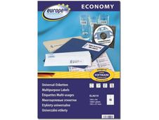 Europe100 - 1600 Étiquettes multi-usages blanches - 105 x 37 mm - réf ELA019