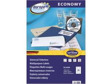 Europe100 - 2400 Étiquettes multi-usages blanches - 64,6 x 33,8 mm - réf ELA008