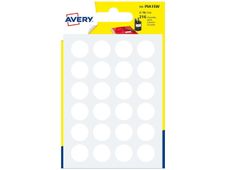 Avery - 216 Pastilles adhésives - blanc - diamètre 15 mm