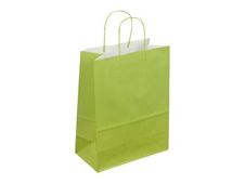50 Sacs cadeau kraft - poignées torsadées - 18 cm x 8 cm x 22 cm - vert