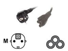 MCL Samar - câble d'alimentation 2 pôles + terre (M) vers fiche tripolaire C5 (F) - 2 m