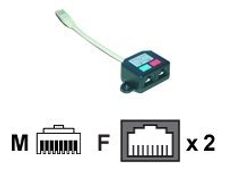 MCL Samar - Câble dédoubleur de paires RJ45 Cat 5E non blindé F / M / F - Ethernet