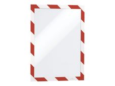Durable Duraframe Magnetic Security - Cadre d'affichage magnétique bicolore - A4 - rouge/blanc