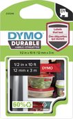 DYMO D1 - Ruban d'étiquettes auto-adhésives - 1 rouleau (12 mm x 3 m) - fond rouge écriture blanche
