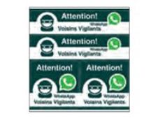 Pickup - Pictogramme - Whatsapp voisins vigilants - 4 autocollants 15 x 15 cm