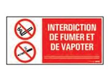 Pickup - Plaque de signalisation - 300 x 150 mm - interdiction de vapoter et de fumer