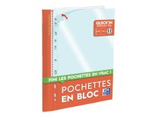 Oxford - 60 Pochettes perforées Quick'in - A4 - polypropylène 5/100e lisse Incolore