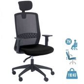 Fauteuil de bureau SCOTT - accoudoirs réglables - appuie-tête réglable - noir