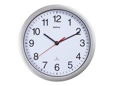 MaulRun - Horloge - mécanisme radio pilotée - 25 cm - blanc argenté