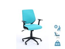 Fauteuil de bureau NEWTON - accoudoirs fixes - Turquoise