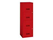 Classeur 4 tiroirs pour dossiers suspendus - 125,6 x 40 x 40 cm - rouge