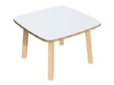 Table basse WOODY - L60 x H40 x P60 cm - plateau blanc
