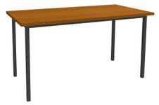 Table de réunion Rectangulaire - 140 x 70 cm - Pieds anthracite - imitation merisier