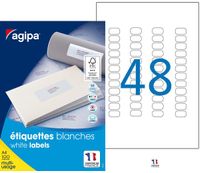 Apli Agipa - 4800 Étiquettes adhésives blanches multi-usages - 22 x 12,7 mm - coins arrondis - réf 102162