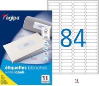 Apli Agipa - 8400 Étiquettes adhésives blanches multi-usages - 46 x 11,1 mm - coins arrondis - réf 102165