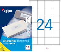 Apli Agipa - 2400 Étiquettes adhésives blanches multi-usages - 50 x 50 mm - coins droits - réf 102166