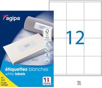 Apli Agipa - 1200 Étiquettes adhésives blanches multi-usages - 70 x 70 mm - coins droits - réf 102167