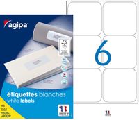 Apli Agipa - 600 Étiquettes adhésives blanches multi-usages - 99,1 x 93,1 mm - coins arrondis - réf 118988