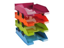 Exacompta Classic COMBO HARLEQUIN A4+ - Bandeja carta - para 254 x 364 mm - colores variados (paquete de 4)