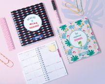 Agenda de poche spiralé Dodo & Cath Lady 16W - 1 semaine sur 2 pages - 9 x 16 cm - différents modèles disponibles - Exacompta