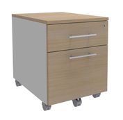 Caisson mobile INEO JET UP Bureau Vallée - L43 x H56 x P60 cm - 2 Tiroirs dont 1 dossier suspendu - façade imitation chêne clair