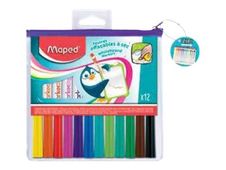 Maped Marker'Peps - Trousse de 12 Marqueurs - pour tableau blanc - assortiment de couleurs amusantes