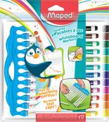 Maped Marker'Peps - Pack de 12 marqueurs effaçables - pointe moyenne - couleurs amusantes assorties