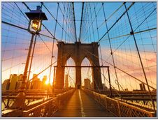 Cadre de décoration plexi/alu - 61 x 81 cm - Pont de Brooklyn