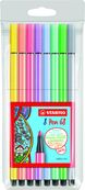 Estuche 8 stabilo pen 68 pastel