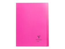 Clairefontaine Koverbook - Cahier polypro A4 (21x29,7 cm) - 96 pages - grands carreaux (Seyes) - rose