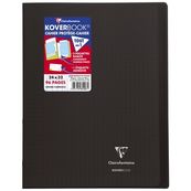 Clairefontaine Koverbook - Cahier polypro 24 x 32 cm - 96 pages - grands carreaux (Seyes) - noir