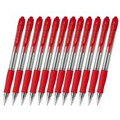 Pilot Super Grip - 12 Stylos à bille - rouge - 1 mm - rétractable