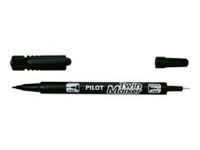 Pilot TWIN MARKER - Pack de 10 marqueurs permanents - double pointe fine et extra fine - noir