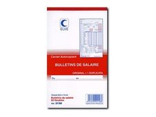 ELVE - Manifold Carnet de bulletins de paie - 50 dupli - 23,5 x 14 cm