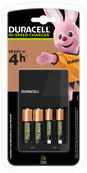 DURACELL CEF14 - Chargeur pour piles rechargeables AA/AAA - 2 piles AA 1300 mAh et 2 piles AAA 750 mAh inclues