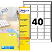 Avery - 600 Mini Étiquettes multi-usages blanches - 45,7 x 25,4 mm - Impression laser - réf L7654-15