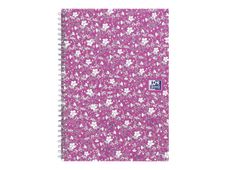 Oxford Floral - Carnet de notes à spirale - A5 - 120 pages - petits carreaux