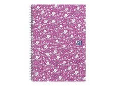Oxford Floral - Carnet de notes à spirale - A5 - 120 pages - ligné