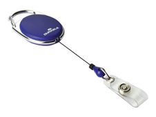 Durable - 10 Enrouleurs de badge - bouton pression clip - bleu