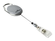 Durable - 10 Enrouleurs de badge - bouton pression clip - gris