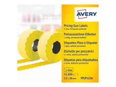 Avery - Boîte de 10 rouleaux de 1500 étiquettes permanentes - 12 x 26 mm - jaune
