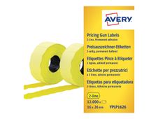 Avery - Boîte de 10 rouleaux de 1200 étiquettes de prix - 26 x 16 mm - jaune