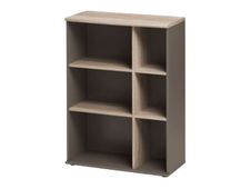 Bibliothèque mi-haut JAZZ+ - L80 x H112 x P39 - 6 niches - Chêne gris