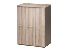 Armoire haute JAZZ+ - L80 x H112 x P48 - 3 portes - Chêne gris