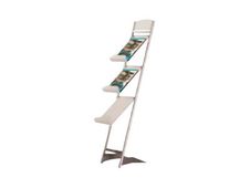 INOVSHOP - Porte-brochures de sol A4 3 niveaux - noir - usage intérieur