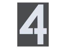 Pickup Home 3D Milan - Étiquette autocollante 100 mm - Chiffre 4 - gris