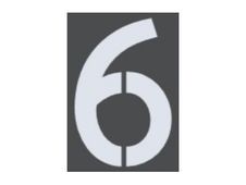 Pickup Home 3D Milan - Étiquette autocollante 100 mm - Chiffre 6 - gris